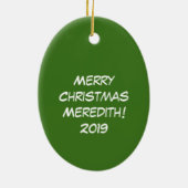 フクロウおもしろいクリスマスかわいい休日 セラミックオーナメント (裏面)