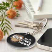 フクロウおもしろいグギフト動物愛好家 キーホルダー (正面右)