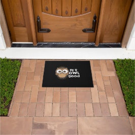 フクロウおもしろいグギフト動物愛好家 ドアマット