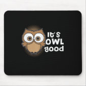 フクロウおもしろいグギフト動物愛好家 マウスパッド (正面)