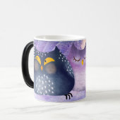 「フクロウおもしろいマグのラップ – かわいいフクロウ笑わされるマグ モーフィングマグカップ (正面左)