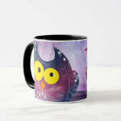 フクロウおもしろいマグのラップ – 動物愛好家マグ マグカップ (正面左)