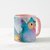 フクロウおもしろいマグのラップ – 動物愛好家マグ マグカップ (正面右)