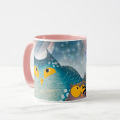 フクロウおもしろいマグのラップ – 動物愛好家マグ マグカップ (正面左)