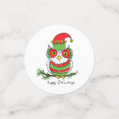 フクロウおもしろいムクリスマスかわいい子たち コンフェッティ (スモール正面)