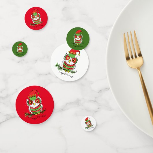 フクロウおもしろいムクリスマスかわいい子たち コンフェッティ (グループ)