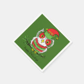 フクロウおもしろいムクリスマスかわいい子たち スタンダードカクテルナプキン (角)