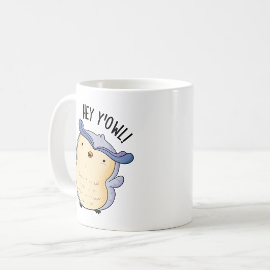 フクロウおもしろいル・プン コーヒーマグカップ (正面左)