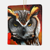 フクロウおもしろい・クリスマスプーン セラミックオーナメント (左)