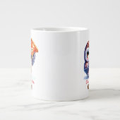 フクロウおもしろい ジャンボコーヒーマグカップ (正面)