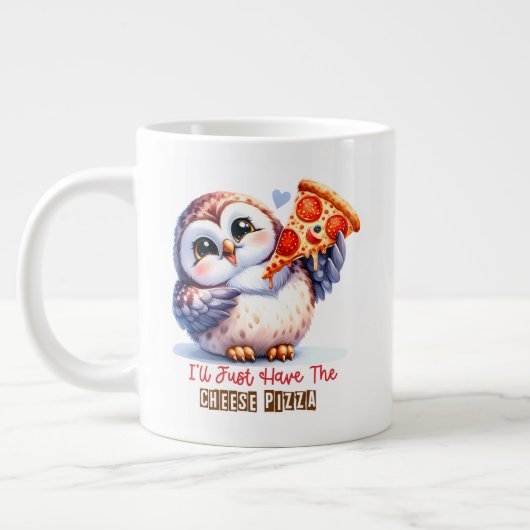 フクロウおもしろい ジャンボコーヒーマグカップ (左)