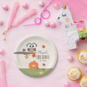 フクロウおよびカボチャ秋のベビーシャワー ペーパープレート (パーティー)