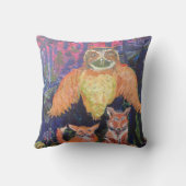 フクロウおよびキツネのお洒落な装飾用クッション クッション (裏面)