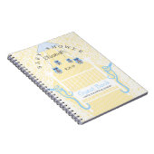 フクロウおよびレースの黄色いベビーシャワーの来客名簿 ノートブック (右側)