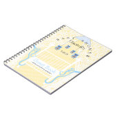 フクロウおよびレースの黄色いベビーシャワーの来客名簿 ノートブック (左側)