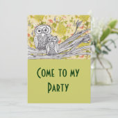 フクロウおよび孔雀の招待状 招待状 (スタンド正面)