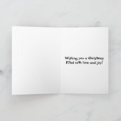 フクロウおよび常緑のクリスマスカード シーズンカード (内部)