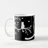 フクロウおよび猫のコーヒー・マグ コーヒーマグカップ (左)