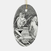 "フクロウおよび猫"のオーナメント セラミックオーナメント (右)