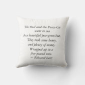 フクロウおよび猫-クッションか枕 クッション (裏面)