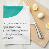 フクロウおよび猫-台所タオルか茶Towl キッチンタオル (四つ折り)