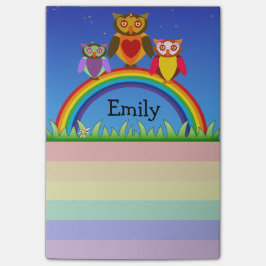 フクロウおよび虹のハートのポスト・イット ポストイット