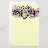 フクロウおよび音楽バー 便箋 (正面/裏面)