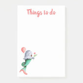 フクロウお洒落の人魚 ポストイット (正面)