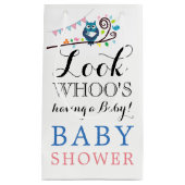 フクロウお洒落の赤ちゃんシャワー スモールペーパーバッグ (正面)