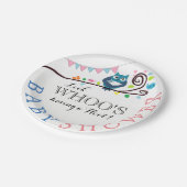 フクロウお洒落の赤ちゃんシャワー ペーパープレート (アングル)