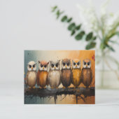 フクロウお洒落オンブランチ ポストカード (スタンド正面)