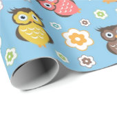フクロウお洒落パターン ラッピングペーパー (ロールコーナー)