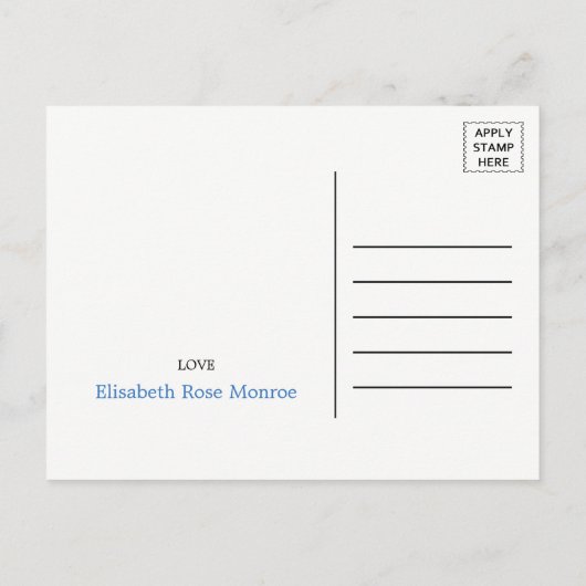 フクロウお洒落ベビーシャワー招待状 インビテーションポストカード (裏面)