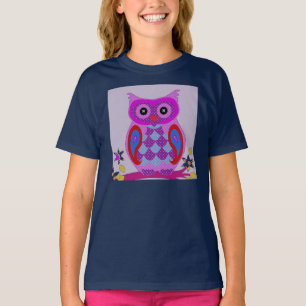 フクロウかわいい虹の羽動物鳥の運命 Tシャツ