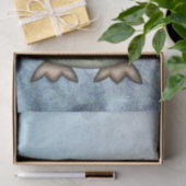 フクロウかわいい22水色デコpage 15x20 薄葉紙 (ギフト)