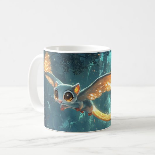 フクロウかコウモリ コーヒーマグカップ (正面左)