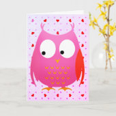 フクロウがあなたのバレンタインデーハートになる カード (黄色い花)