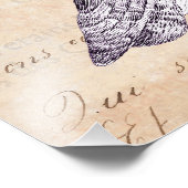 フクロウがあなたを見ているヴィンテージコラージュ フォトプリント            (角)