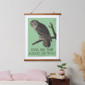 フクロウがその判断をする 吊り下げ型タペストリー (寝室)