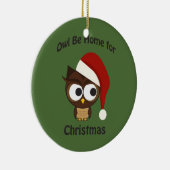 フクロウがクリスマスに帰るよ! セラミックオーナメント (右)