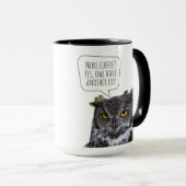 フクロウがコーヒー好きのマグカップをもう1杯持つ マグカップ (正面右)