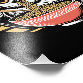 フクロウがラーメン日本の浮世絵ヴィンテージスタイル フォトプリント            (角)