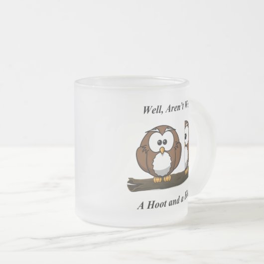 フクロウが一口半を頂霜の降りたく フロストグラスマグカップ (正面右)