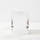 フクロウが一口半を頂霜の降りたく フロストグラスマグカップ (中央)