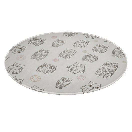フクロウが付いているパターン カッティングボード (角)
