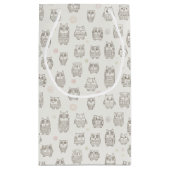 フクロウが付いているパターン スモールペーパーバッグ (裏面)
