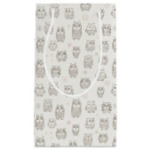 フクロウが付いているパターン スモールペーパーバッグ (正面)