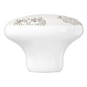 フクロウが付いているパターン セラミックノブ (側面)