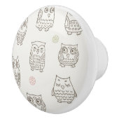 フクロウが付いているパターン セラミックノブ (右)