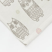 フクロウが付いているパターン フリースブランケット (角)